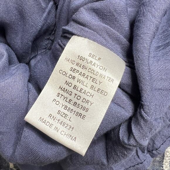 Kori America Navy Blue Stripe Shorts Romper Size Large - Picture 4 of 10